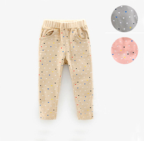 Girls and girls baby children love Corduroy cotton casual pants slim pants wear trousers spring and autumn
