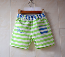 Foreign trade childrens clothing boys pure cotton striped summer style elastic waist slacks short pants hot pants beach pants 2-8 years old
