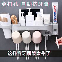 Toothbrush shelve free of punch mouthwash toothbrushing cup Hair Dryer Rack Tissues box drawers One of the toilet wall-mounted