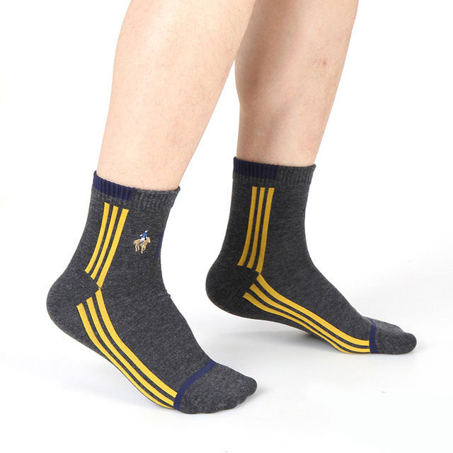 Pierre Paul POLO socks men's mid-calf spring and autumn socks sports European and American ins trendful socks cotton colorful socks 5 ຄູ່