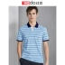 Áo len nam màu đỏ 2019 xuân hè đơn giản thời trang áo trễ vai áo sơ mi POLO sọc nam ngắn tay áo thun 231B - Polo áo khoác polo Polo