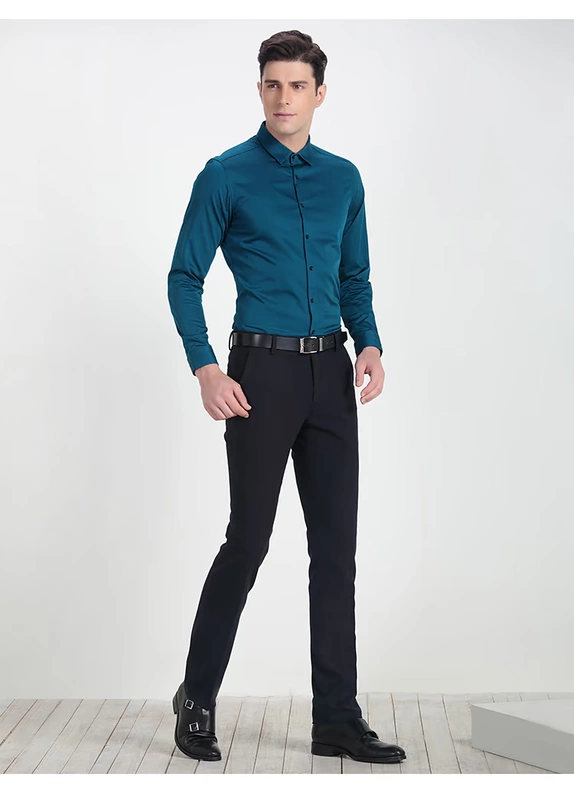 Quần đậu đỏ nam mùa thu đông mới kinh doanh bình thường Slim micro-trượt đơn giản váy phù hợp với quần nam 018S
