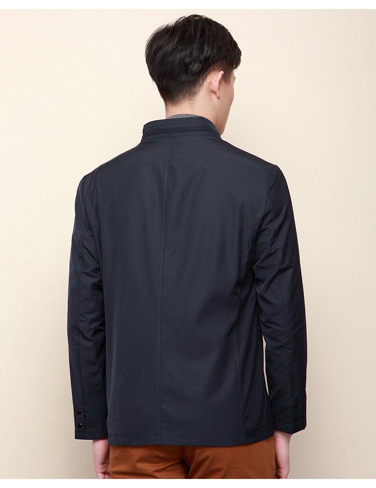 Áo khoác nam màu đỏ đậu nam mùa xuân kinh doanh giản dị Slim đơn giản thoải mái cổ áo khoác nam 3193 áo khoác
