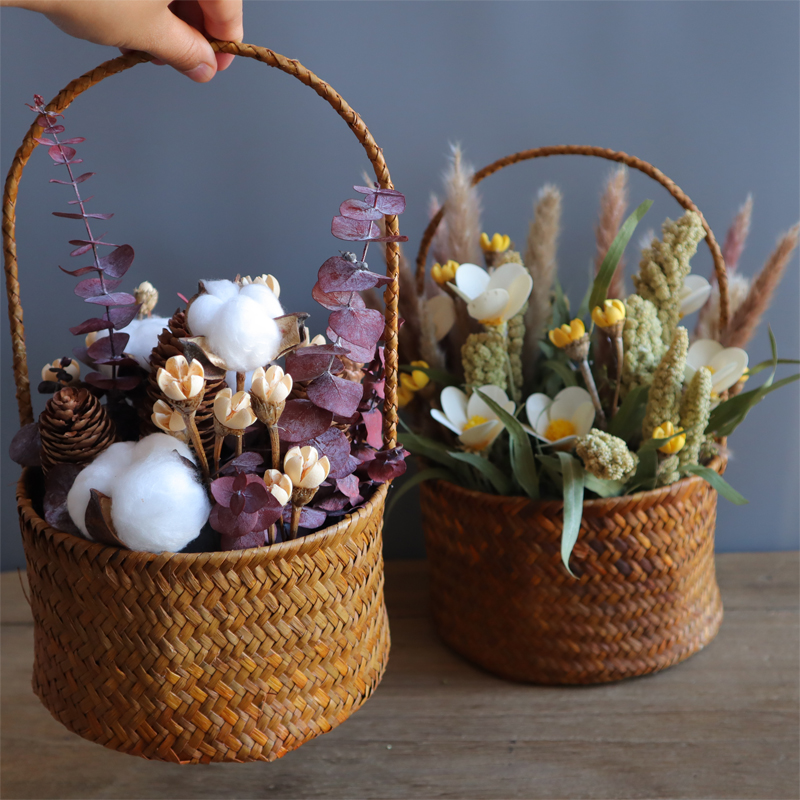 Reed Dry Spear of Wood Cotton Eugalien Flower Basket Plug Flower Basket Plug Small fresh Home Fusion