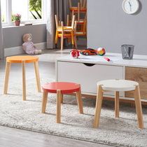 Low stool small stool home solid wood small bench living room sofa stool square stool small round stool Nordic modern simple dining stool