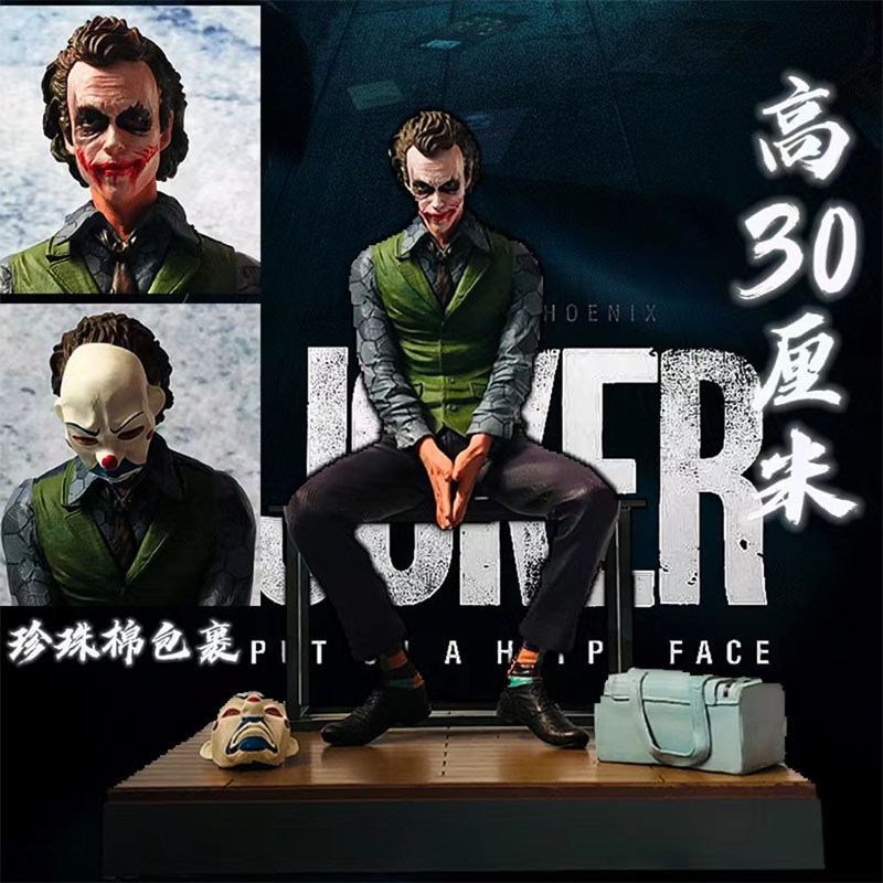 Joker Heatslet Marvel Dc Killing Squad Clown Sitting Posture American Comic Figure Desktop Model Ornament