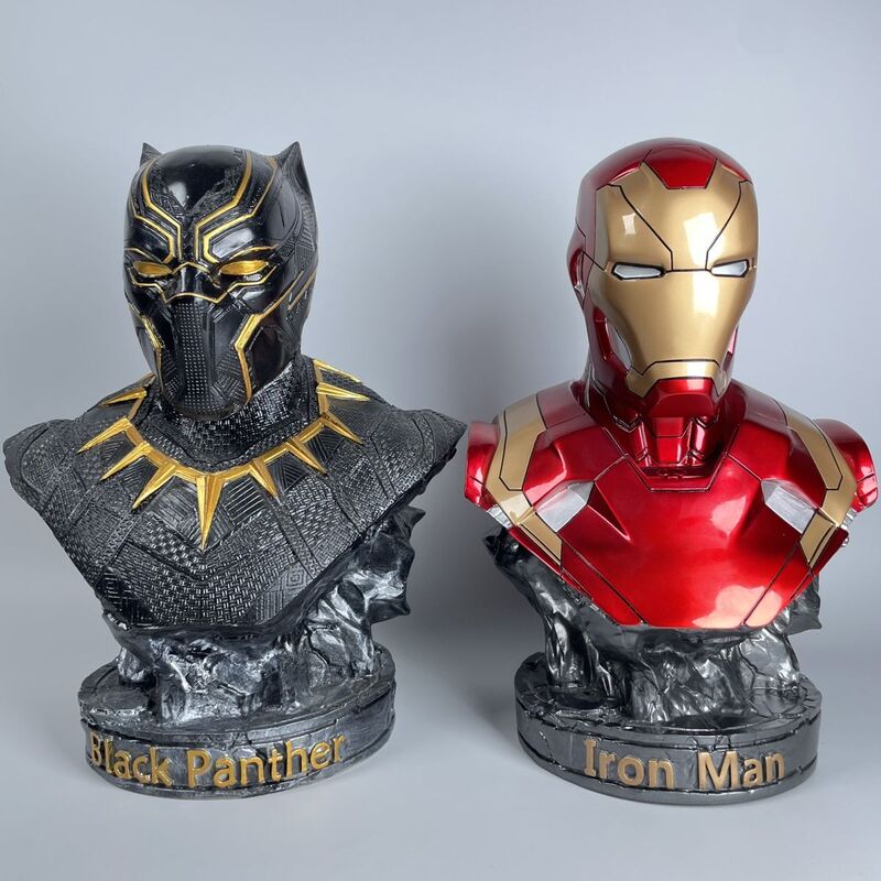 [Gk Resin Material] Marvel Light-Up Iron Man Mark Mk46 Bust Black Panther Bust 1:2 Scale Statue
