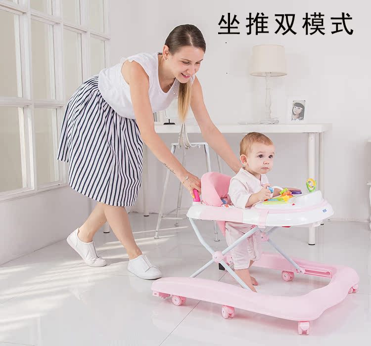 Trẻ sơ sinh và trẻ em tập đi 6 7-18 tháng đa chức năng chống rollover chàng trai và cô gái u-loại đẩy em bé có thể ngồi trên đường dây