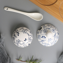 Seasoning jar lid Vinegar pot lid Seasoning spoon Wooden lid Wooden base