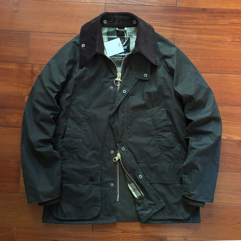 Sage Green Bedale British-Made Japanese-Style Barber Windbreaker Windproof Waterproof Bar** Oil Wax Jacket Coat