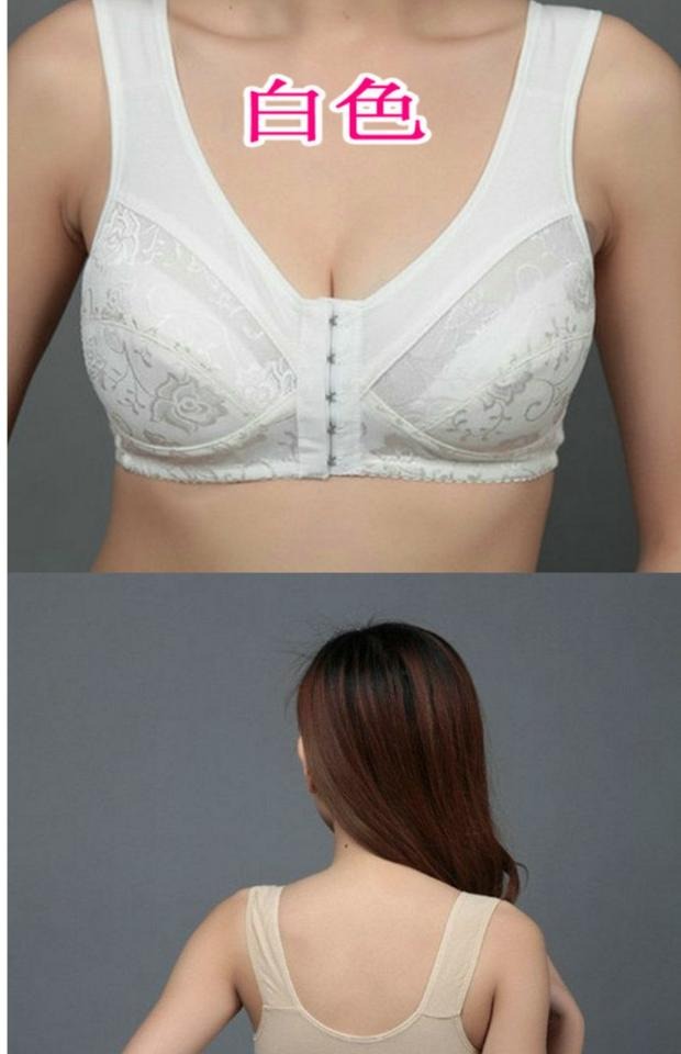 Hai lớp mỏng phần giữa và áo ngực cũ bằng cotton không có vòng thép mẹ áo ngực trước khóa lớn đồ lót bé gái quần lót nữ thun lạnh