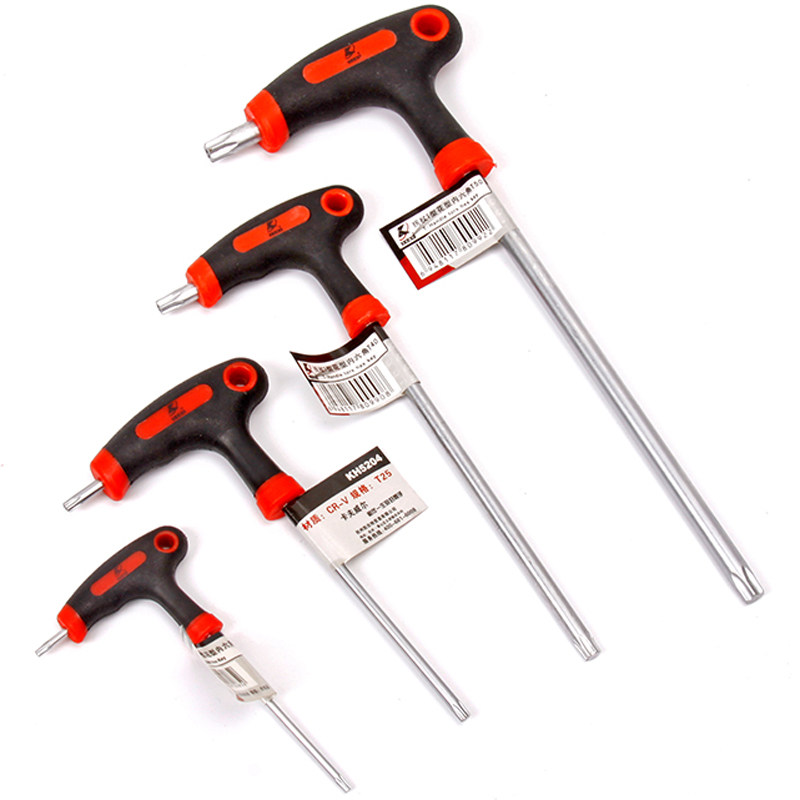 Kavwell Plum Blossom Inner Hexagon Wrench Set T10-T50 Male System With Hole Flower Type Star Wrench Tool