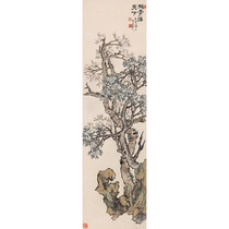 Chen Banding Peach and Plum All Over the World 34x120cm Four-foot Peach blossom Chinese painting Flower printing Rice paper painting core not mounted