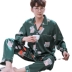 Bộ đồ ngủ nam dài tay lụa băng thanh xuân áo ngủ nam Nam giới