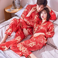 Bộ đồ ngủ mùa xuân và mùa thu của phụ nữ pijama nam