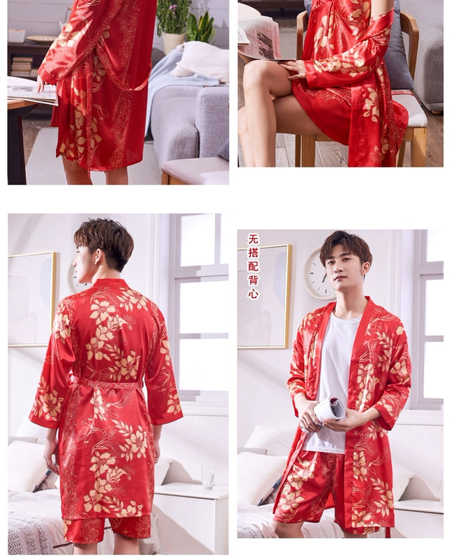 Bộ đồ ngủ mùa xuân và mùa thu của phụ nữ pijama nam