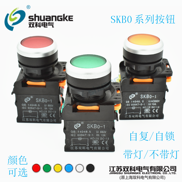 Jiangsu bicolor electrical SKB0-PA10 point of motion self-reset with lamp PA10D button switch with VAT ticket