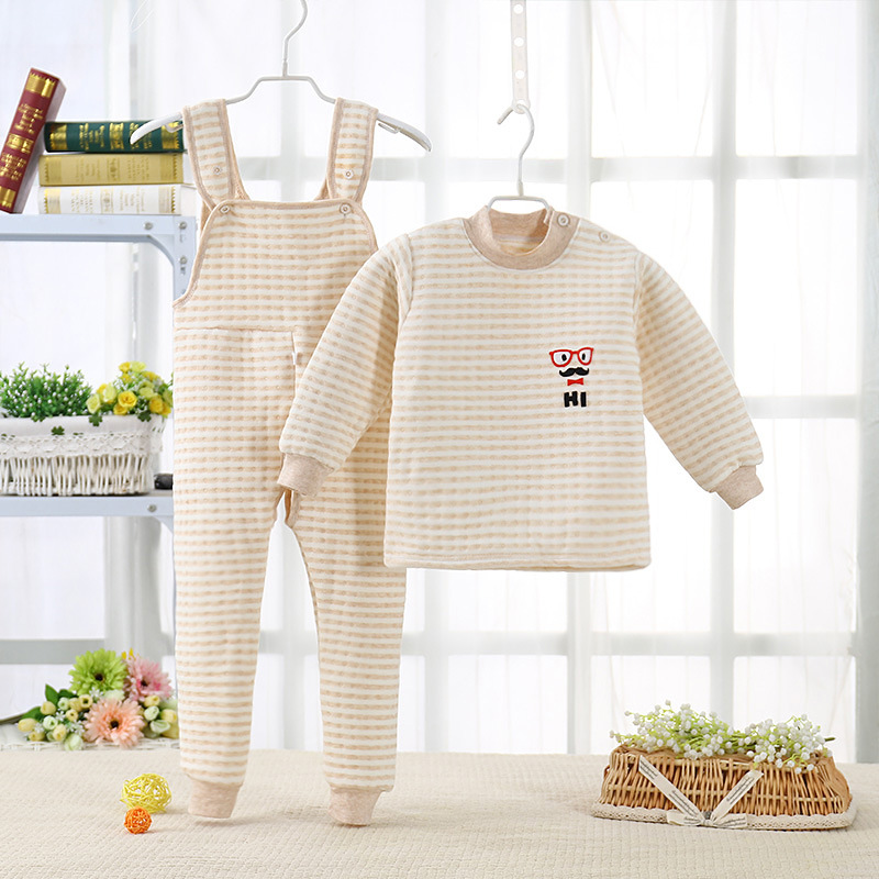 Mùa đông trẻ em quần ấm sling bé eo cao cộng với thiết kế cotton mở bụng ngáy quần trẻ sơ sinh cotton đồ lót thời trang trẻ em hàn quốc