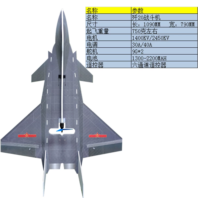 Big airplane, fighter with fixed wing for adults, professional magic shatterproof constructor, remote control, J20
