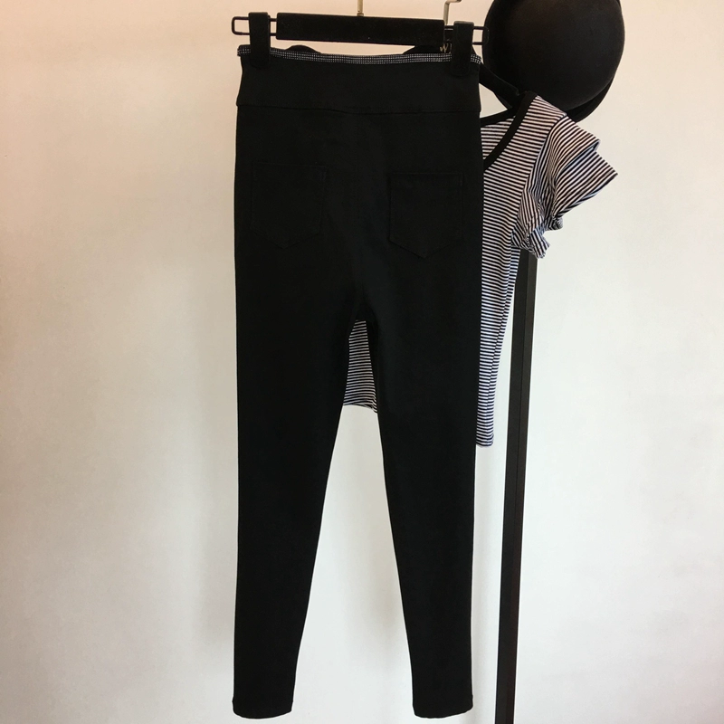 2018 thu mới thun cao eo thon dây kéo thon gọn bó sát quần jeans nữ legging quần âu quần baggy kaki nữ