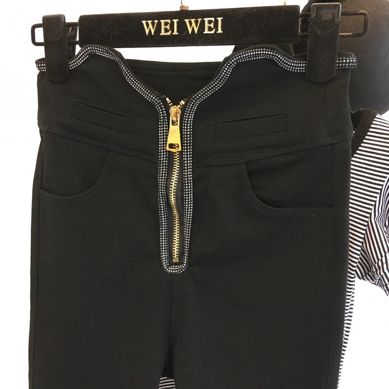 2018 thu mới thun cao eo thon dây kéo thon gọn bó sát quần jeans nữ legging quần âu quần baggy kaki nữ