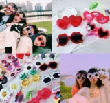 Симпатичная подруга сестры подсолнутые фото Удалить очки смешные Bouni di сетевая красная песчаная орлар