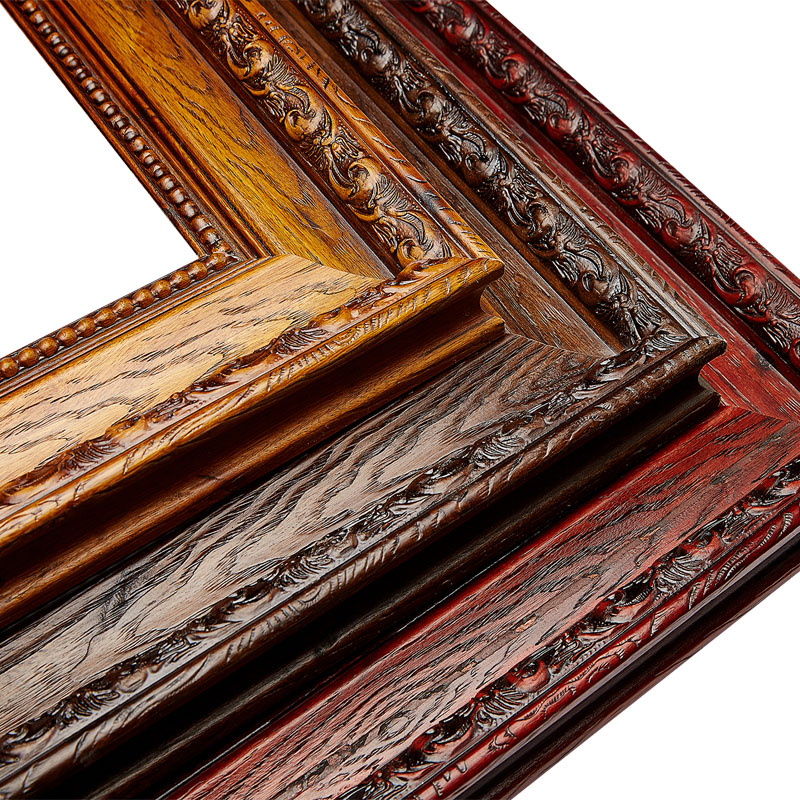 American country solid wood frame full-length mirror Chinese carved clothing store Full-length mirror strip bracket Large-size mirror