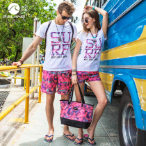 Gailang seaside vacation couple T-shirt short-sleeved thin section breathable crew neck beach pants male base female couple swimsuit