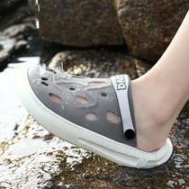 Baotou Crocs Mens Summer Breathable Thick-soled Beach Shoes Parent-child Birds Nest Slippers Mens Water and Land Sandals