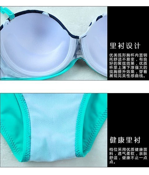 Châu Âu và Hoa Kỳ mới chính hãng tam giác bikini chia tách cà vạt XL XL đĩa thép tấm tập hợp áo tắm nữ - Bikinis