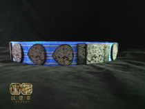 Late Ming Dynasty virtual bundle leather belt with Lion pattern black horn virtual belt special width ultra-light green belt belt belt