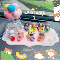  Cand custom cute Shiba Inu loyal dog feeding scene doll Cute car decoration Shaking head balloon car decoration
