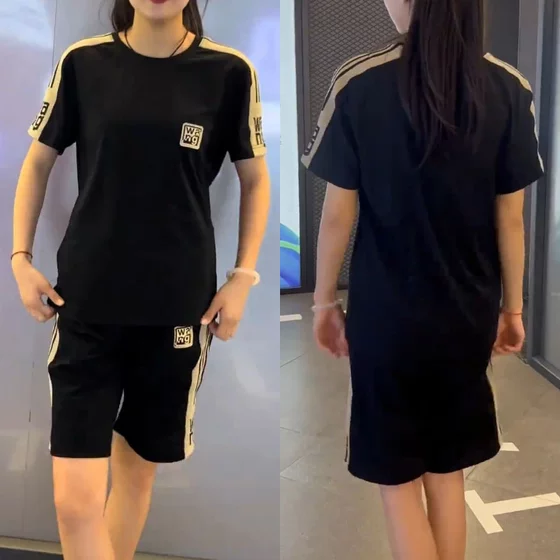 
[Counter Boutique] New autumn casual sports suit men's autumn thin trendy five-point shorts two-piece set