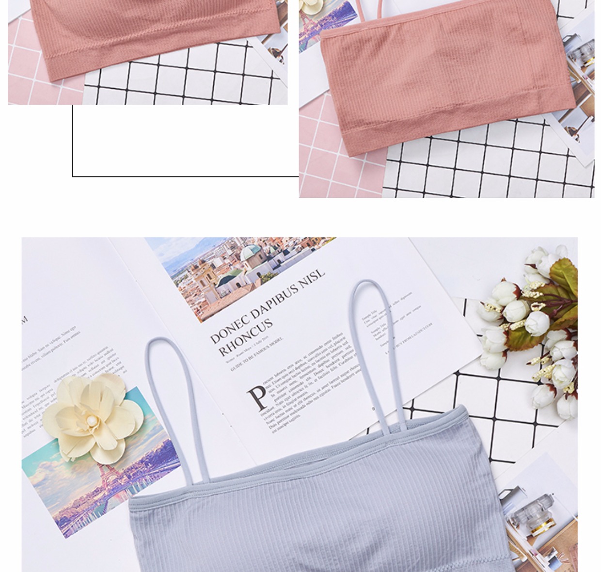 Cô gái sling ngực ngực vest vest nữ đáy quần chống ánh sáng học sinh với pad ngực thời kỳ phát triển áo ngực bra thể thao đẹp