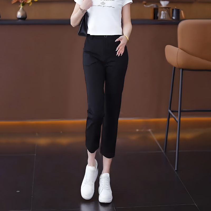 Straight-Leg-Leg Three-Quarter Pants 2025 Summer New Style This Year's Popular Cigarette Pants Small Thin Nine-Point Pants for Women