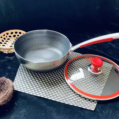 Germany 316 stainless steel honeycomb mini non-staple food wok deepened frying dual-purpose pot healthy uncoated 24 26