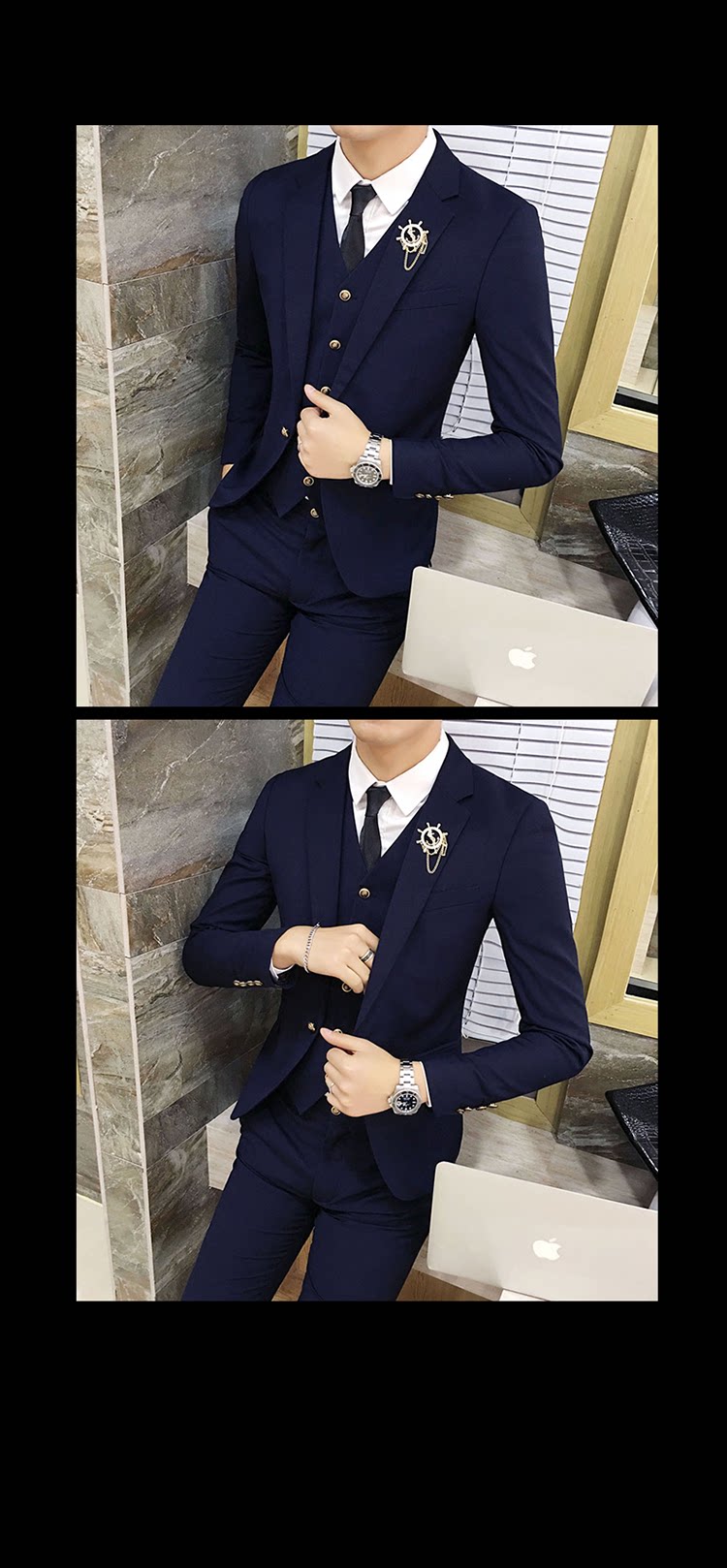 Costume homme en coton pour automne - Ref 1554651 Image 11