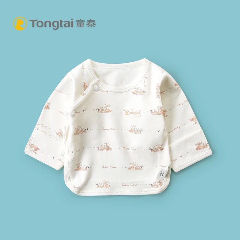 Tongtai Xuân Thu single-layer sơ sinh dài tay nửa lại chỉnh sửa nam và nữ đồ lót bé trên quần áo trẻ em bông.