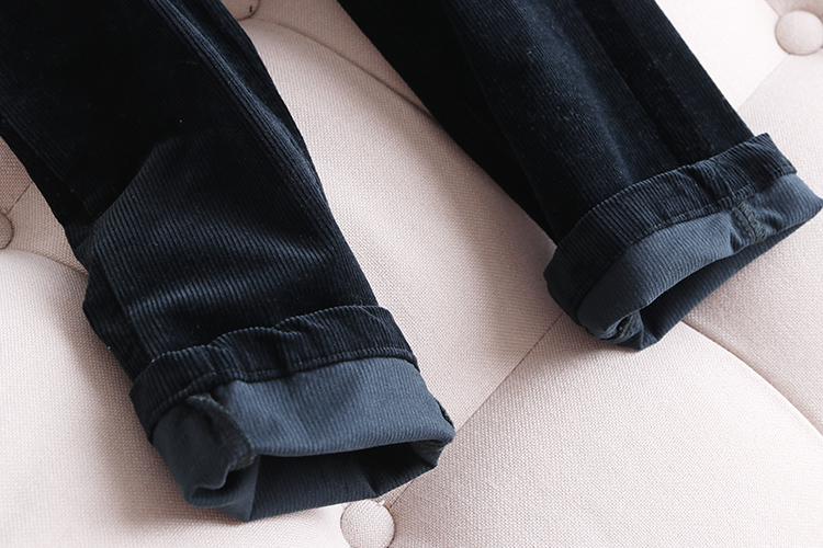 Mùa thu mới quần giản dị retro quần nhung co giãn nữ Slim mỏng dải nhung chân quần chín quần Fa4 quần áo cho người gầy nữ