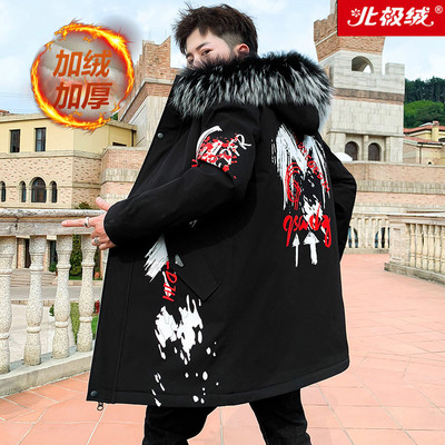 北极绒中长款工装棉袄加厚男士外套