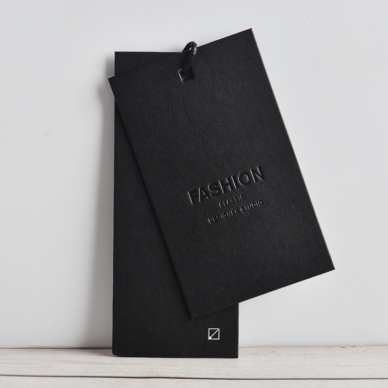 Clothes hangtag custom logo design label tag spot trademark black custom clothing tag customization