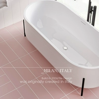 Грязная розовая цельная плитка 200x600