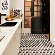 French Bauhaus art pattern mosaic kitchen entrance bathroom floor tiles woven pattern square full-body tiles