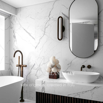 Italian snow white marble floor tiles 800x800 living room TV background wall tiles atmospheric toilet tiles