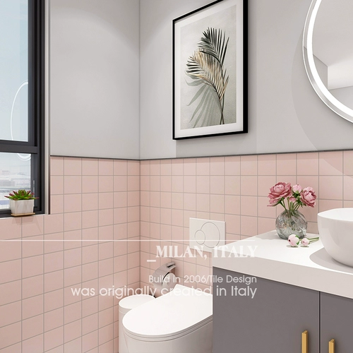 Грязная розовая ванная комната кирпичная туалетная плитка Простая современная мозаика северная сеть красная туалетная плитка на стенах