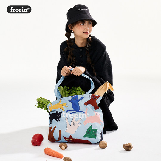 FREEIN original cat print design canvas bag