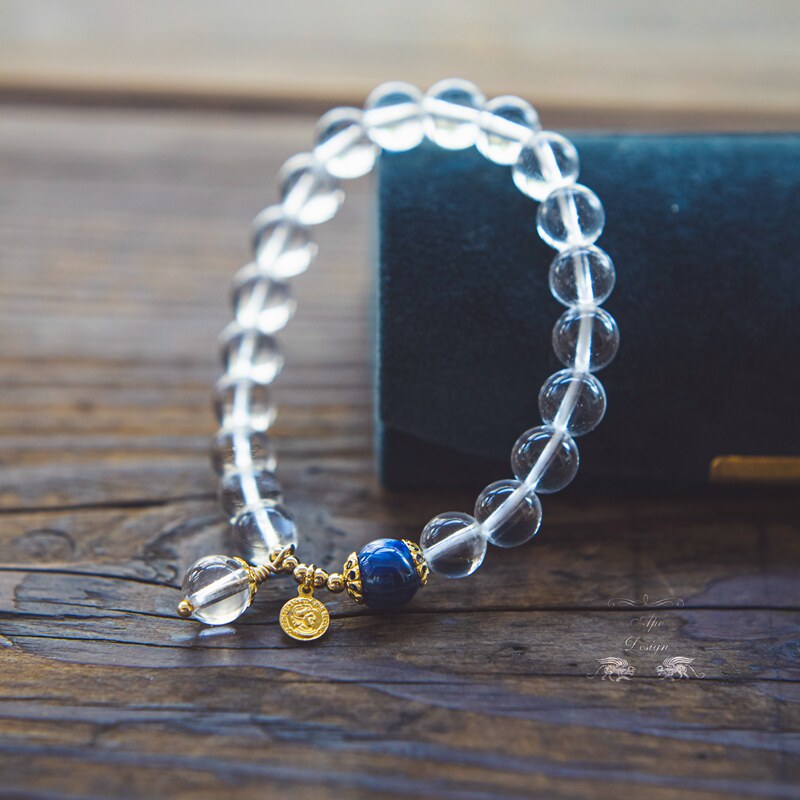 Original Natural White Crystal Kyanite Bracelet Pure Crystal Lucky Hand Hanfu National Style