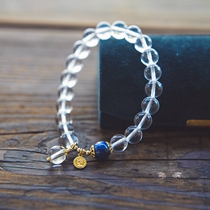 Original Natural White Crystal Blue Cryolite Hand Strings Pure Crystal Lucky Bracelet Hanfu National Wind