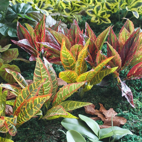 Высокая имитация зеленого растения, одно большое листовое растение, ресторан, торговый центр, окно, озеленение, украшение для детского сада, угол растения