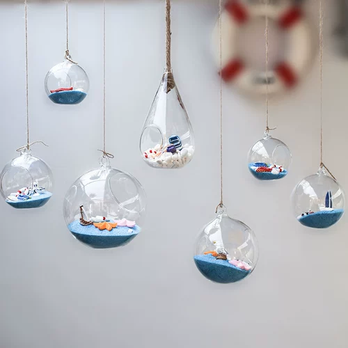 Прозрачная стеклянная бутылка микроам -ландшафт детского сада висящий отдел